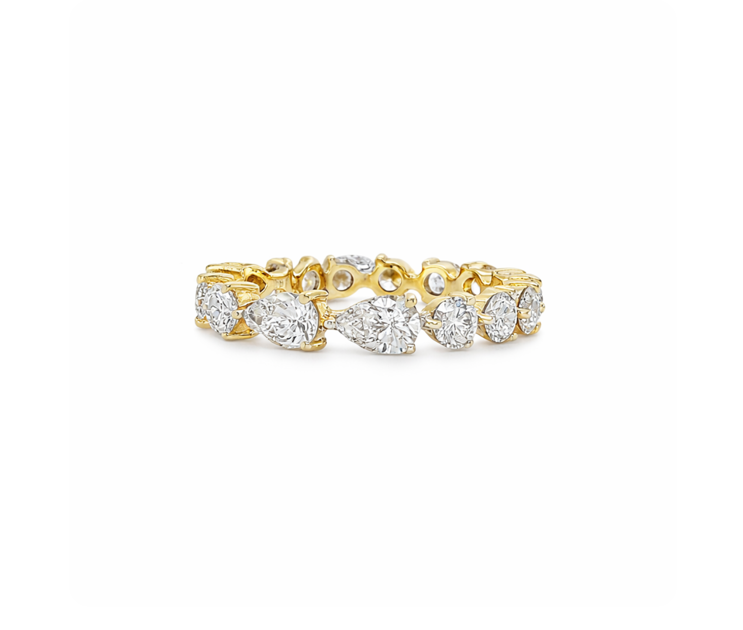 HALF PEAR & HALF ROUND DIAMOND RING