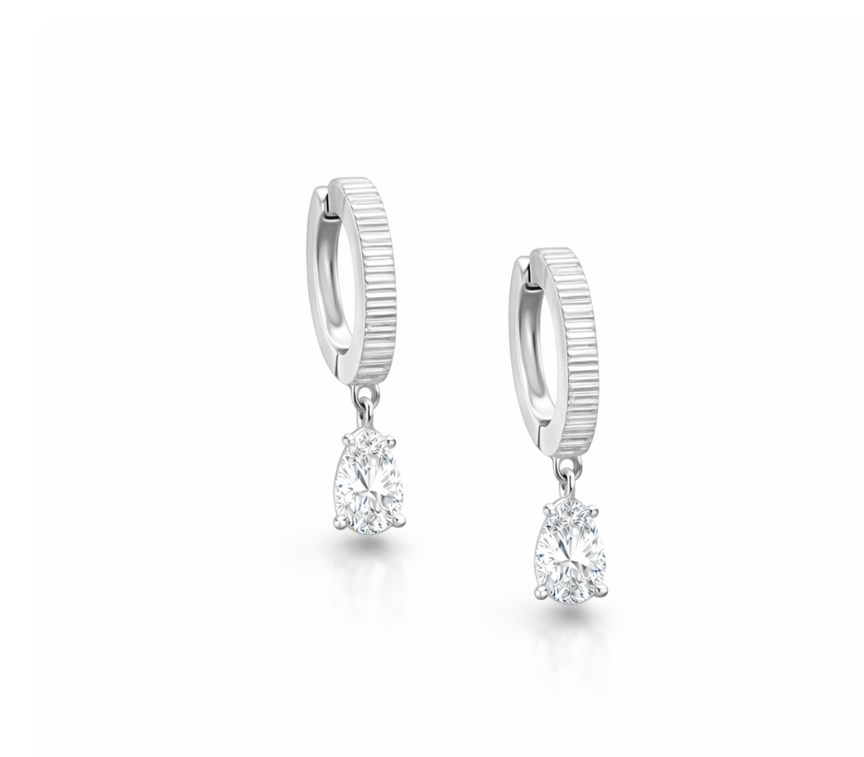 DIAMOND PEAR DANGLE HUGGIES