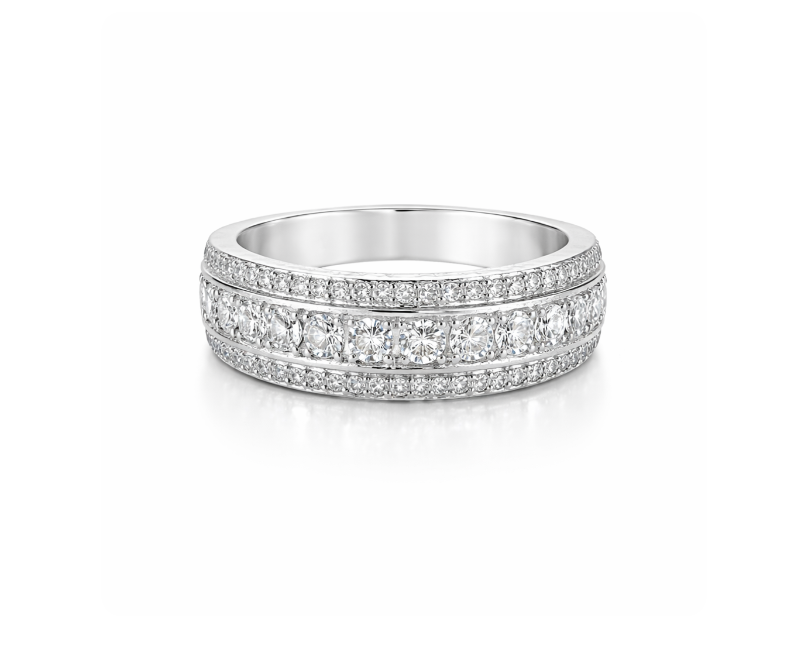 TRIPLE ROW DIAMOND BAND