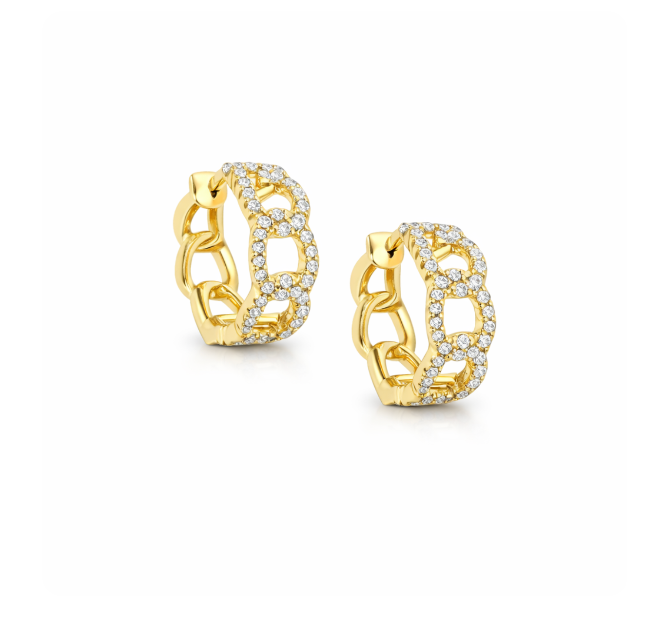 PAVÉ DIAMOND CHAIN LINK HUGGIES