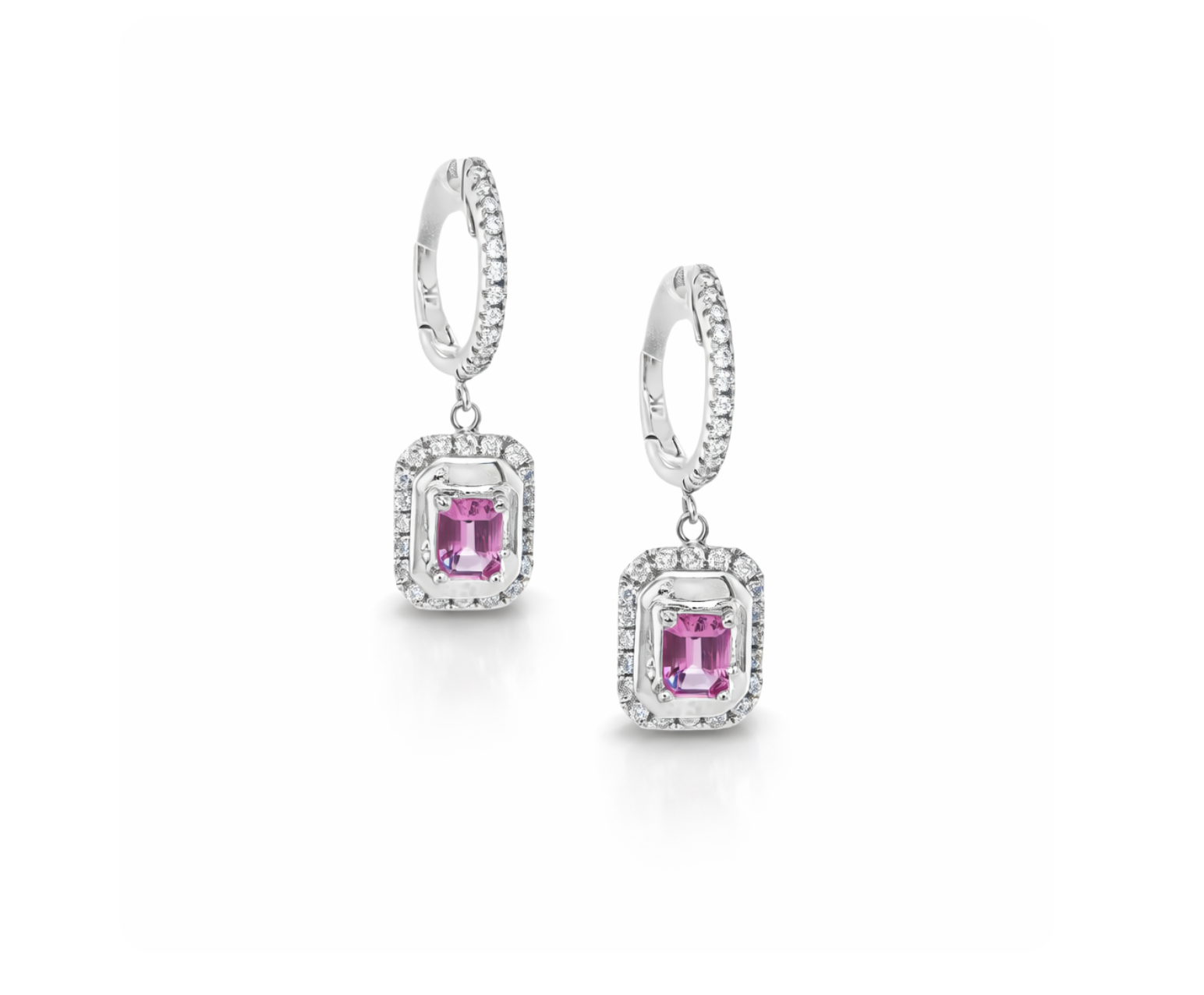 PINK SAPPHIRE & DIAMOND DANGLE EARRINGS