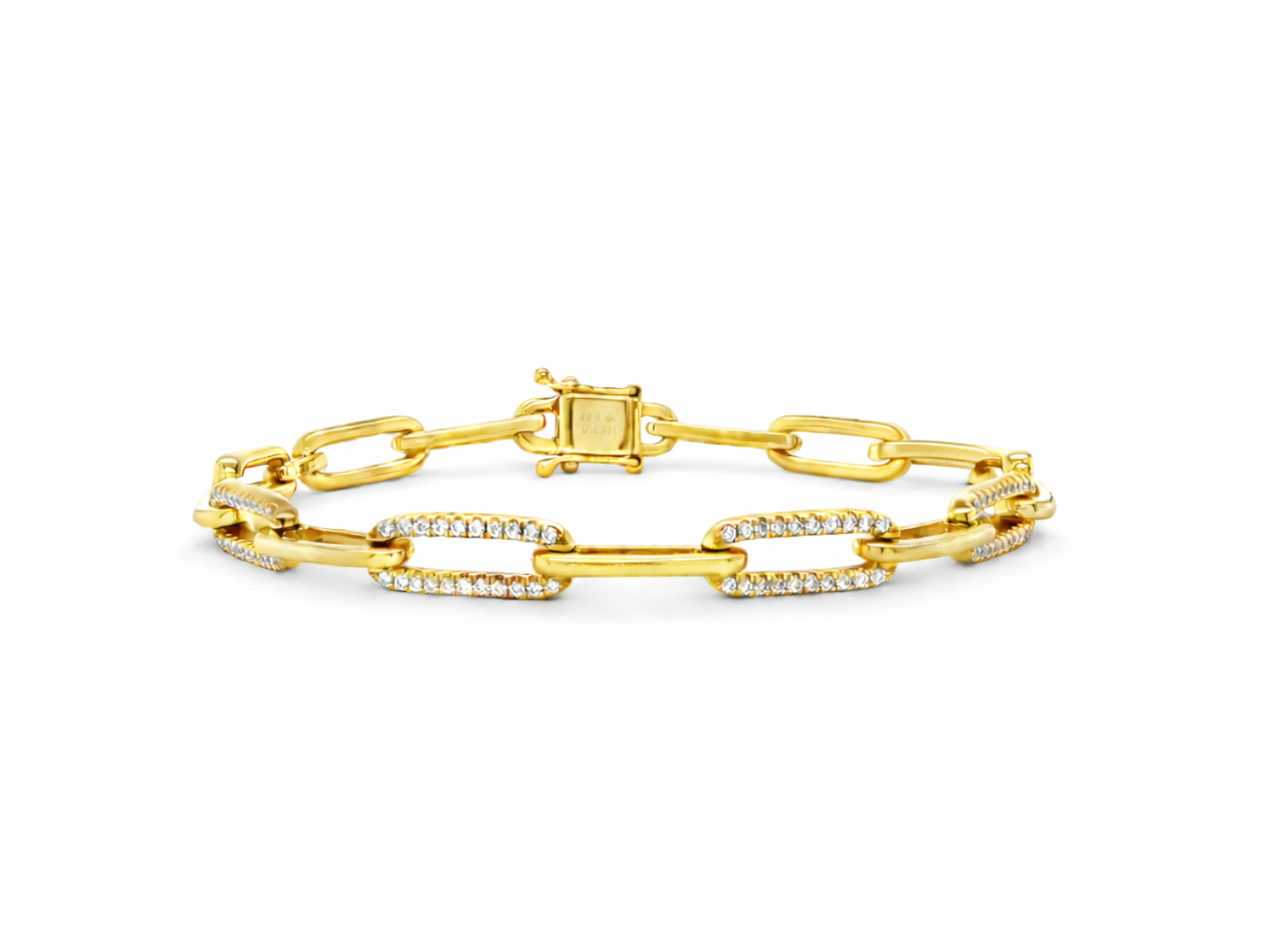 ALTERNATING DIAMOND OVAL LINK BRACELET