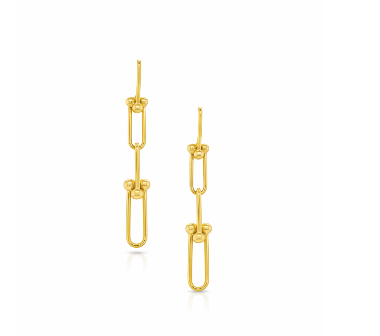 BALL & BAR LINK DROP STUD EARRINGS