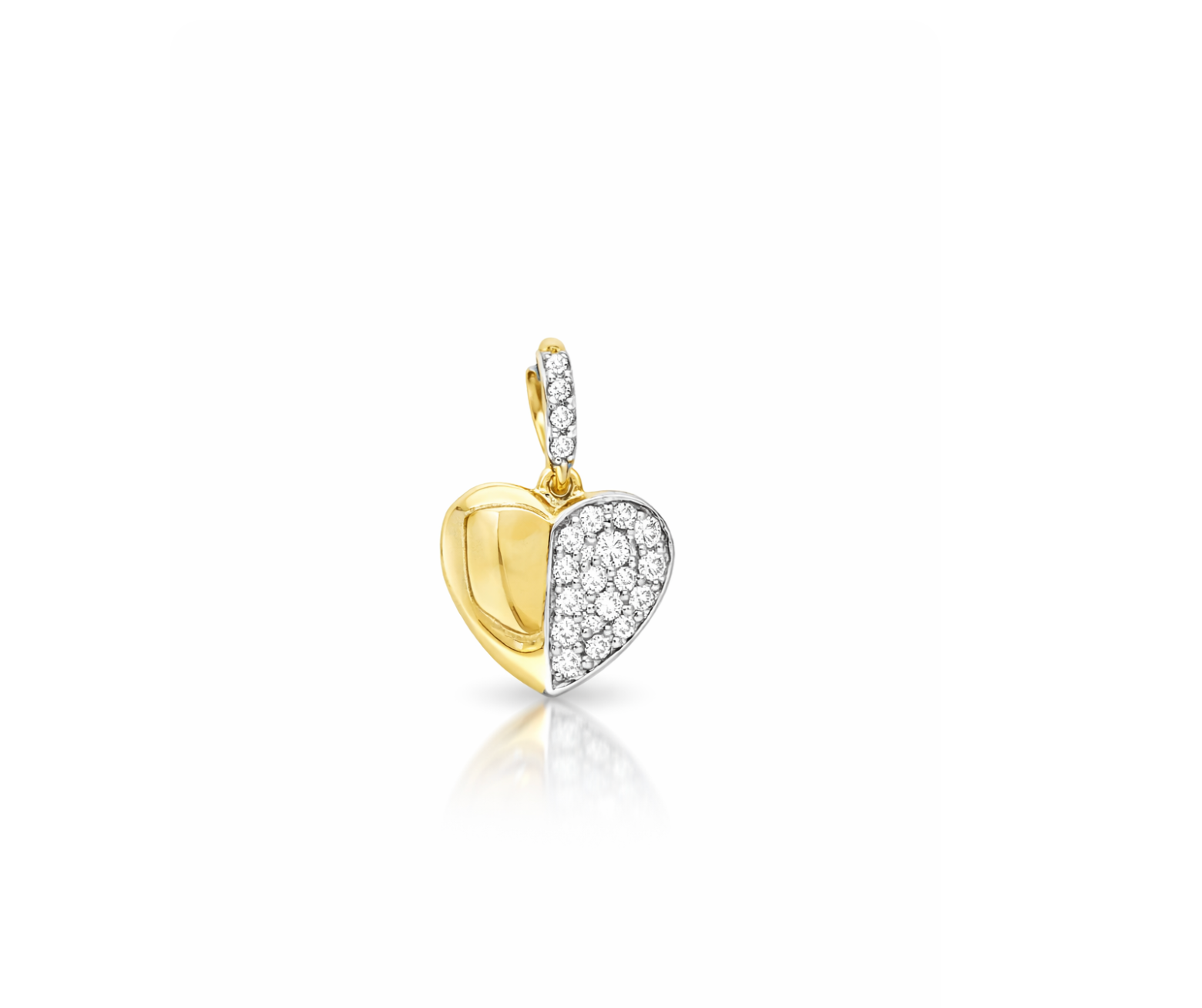 HALF DIAMOND HEART CHARM