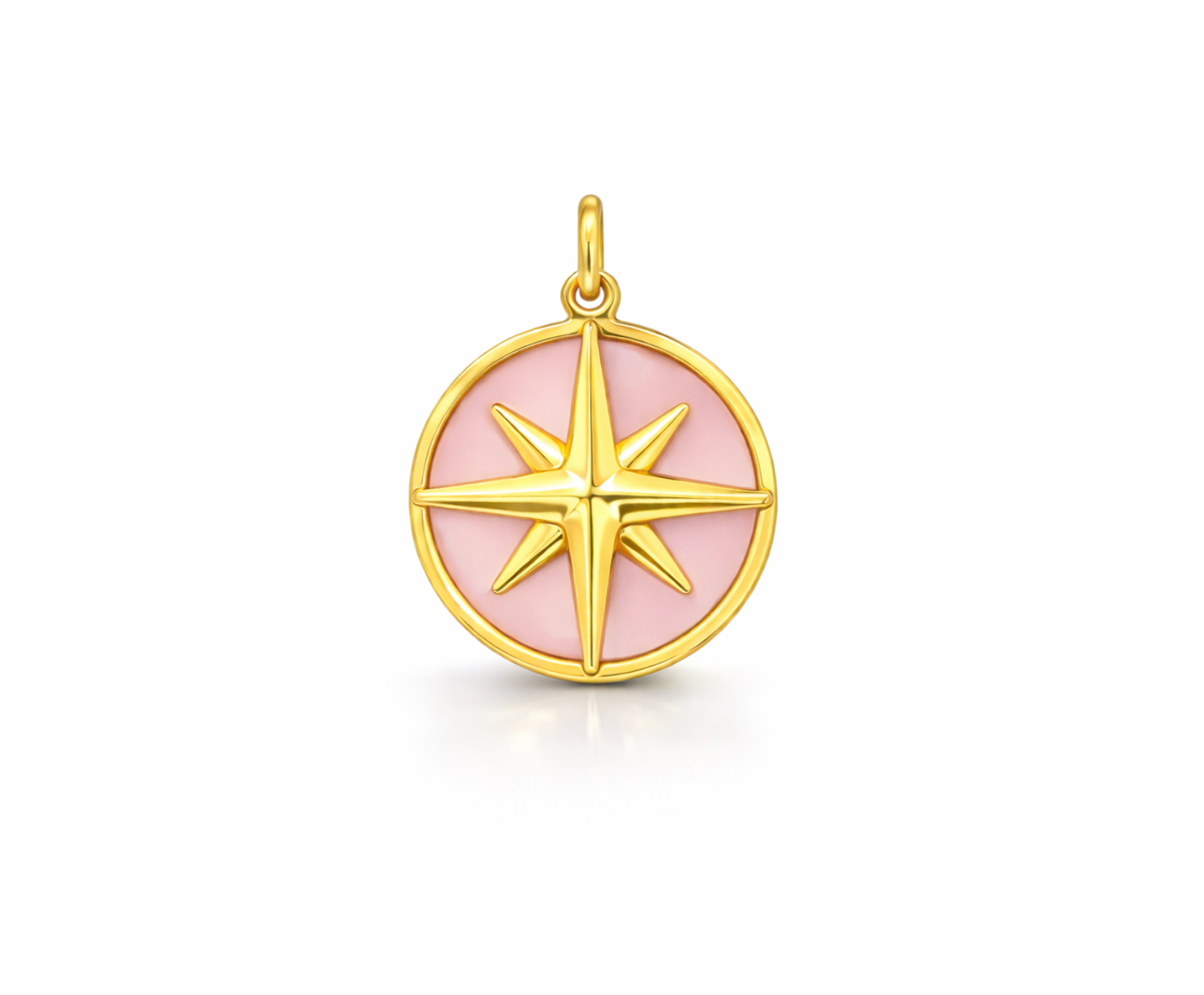PINK ENAMEL COMPASS STAR CHARM