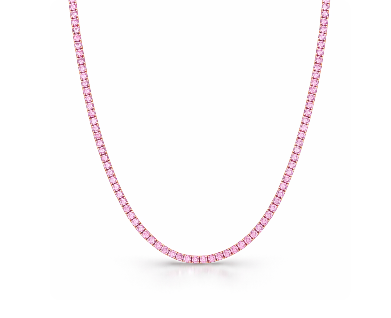 PINK SAPPHIRE TENNIS NECKLACE