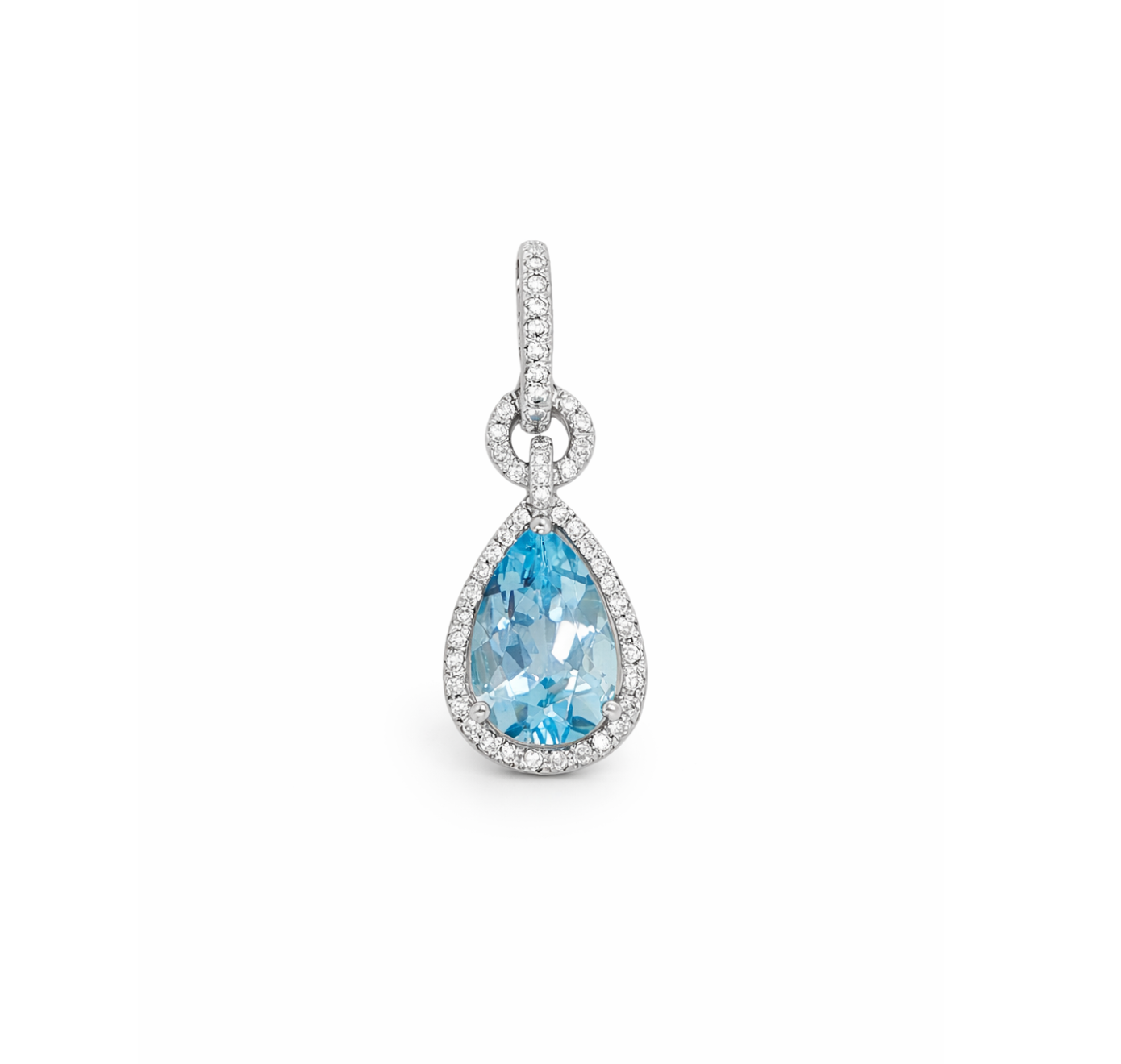 DIAMOND & AQUAMARINE DANGLE CHARM