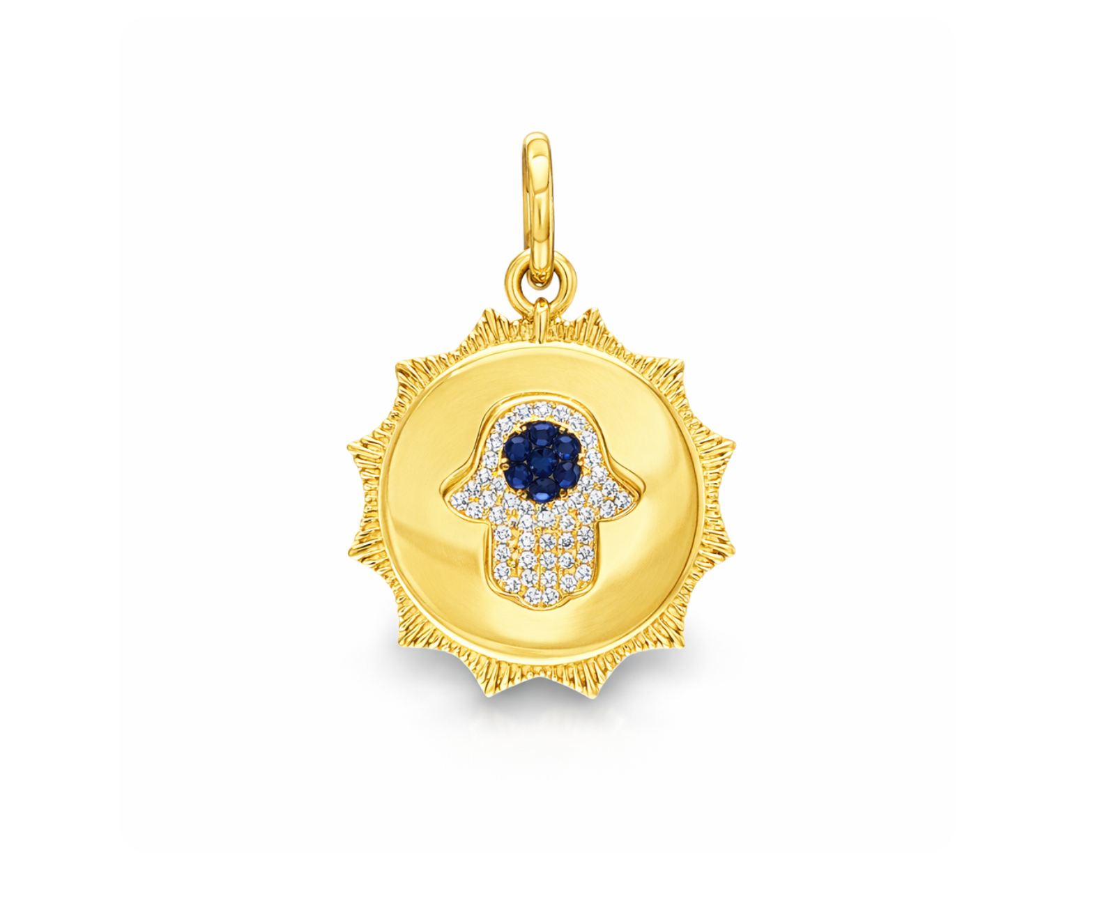 BLUE SAPPHIRE & DIAMOND HAMZA CHARM