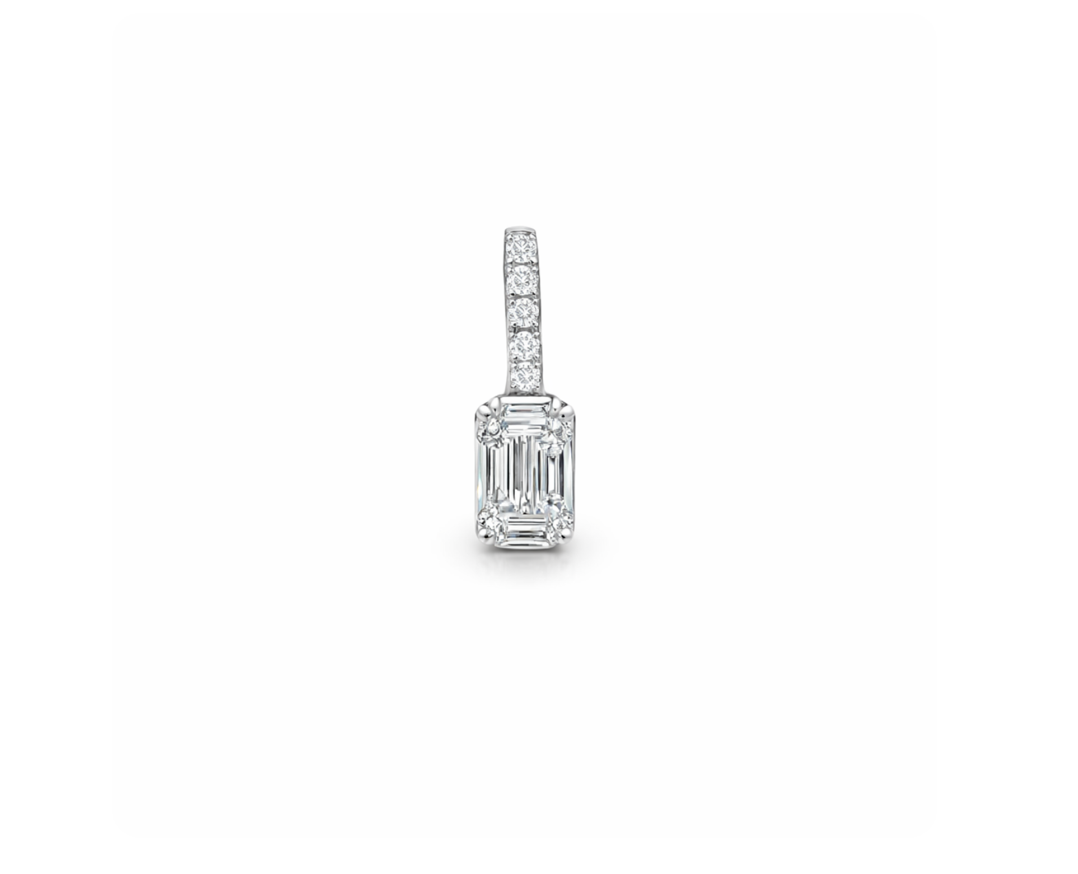 BAGUETTE & ROUND CUT DIAMOND CHARM