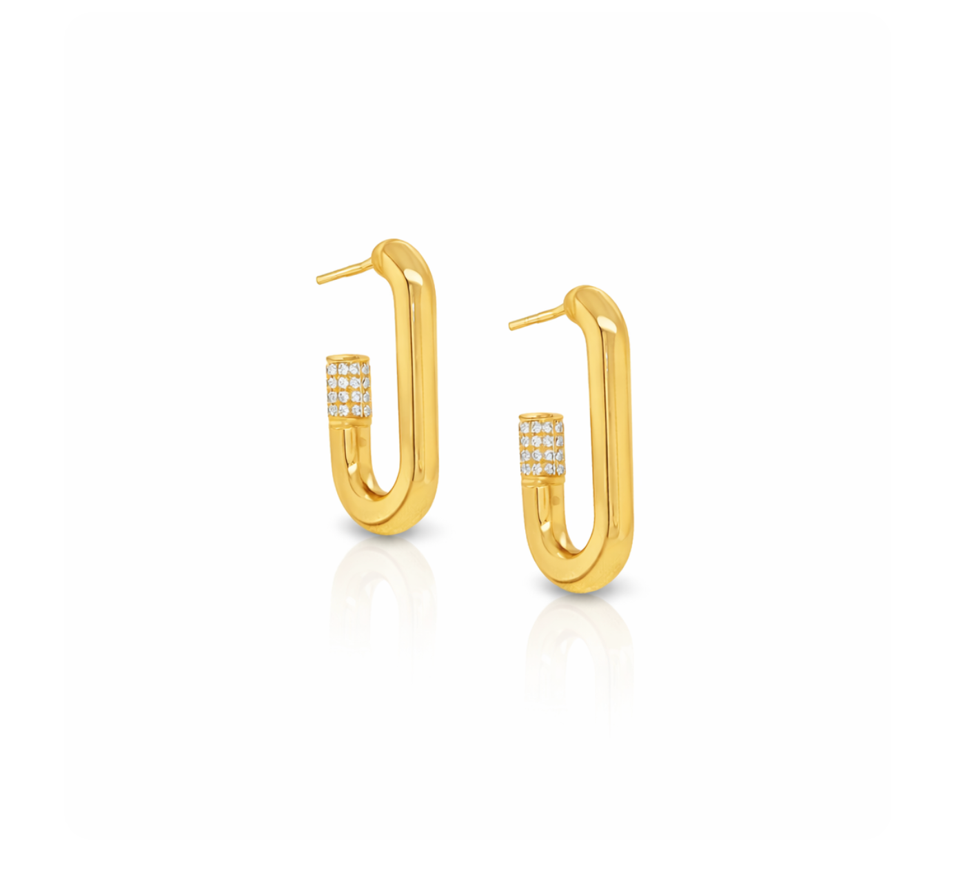 HALF HOOP DIAMOND ACCENT EARRINGS