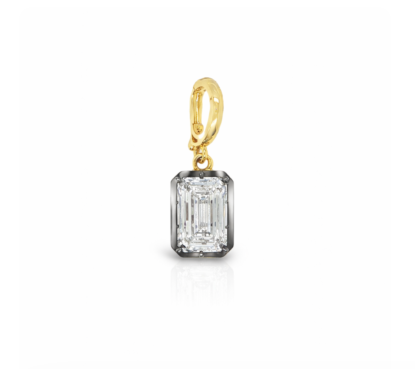 EMERALD CUT LAB DIAMOND CHARM