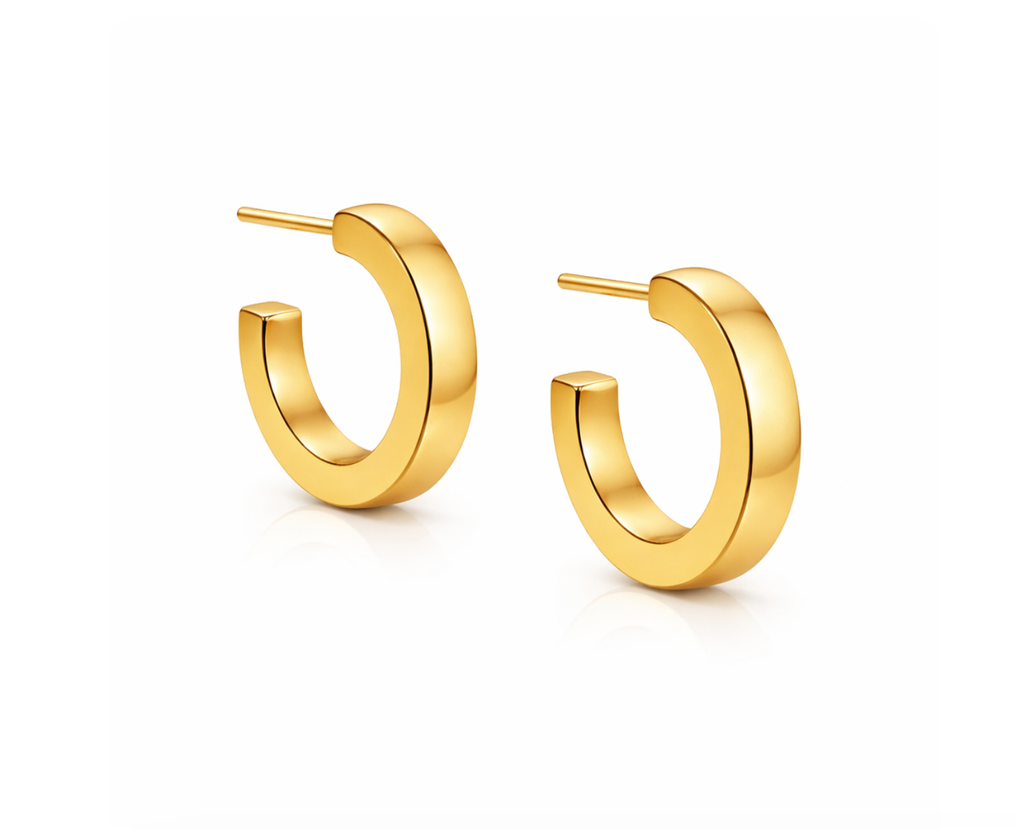 FLAT STYLE STUD HOOPS