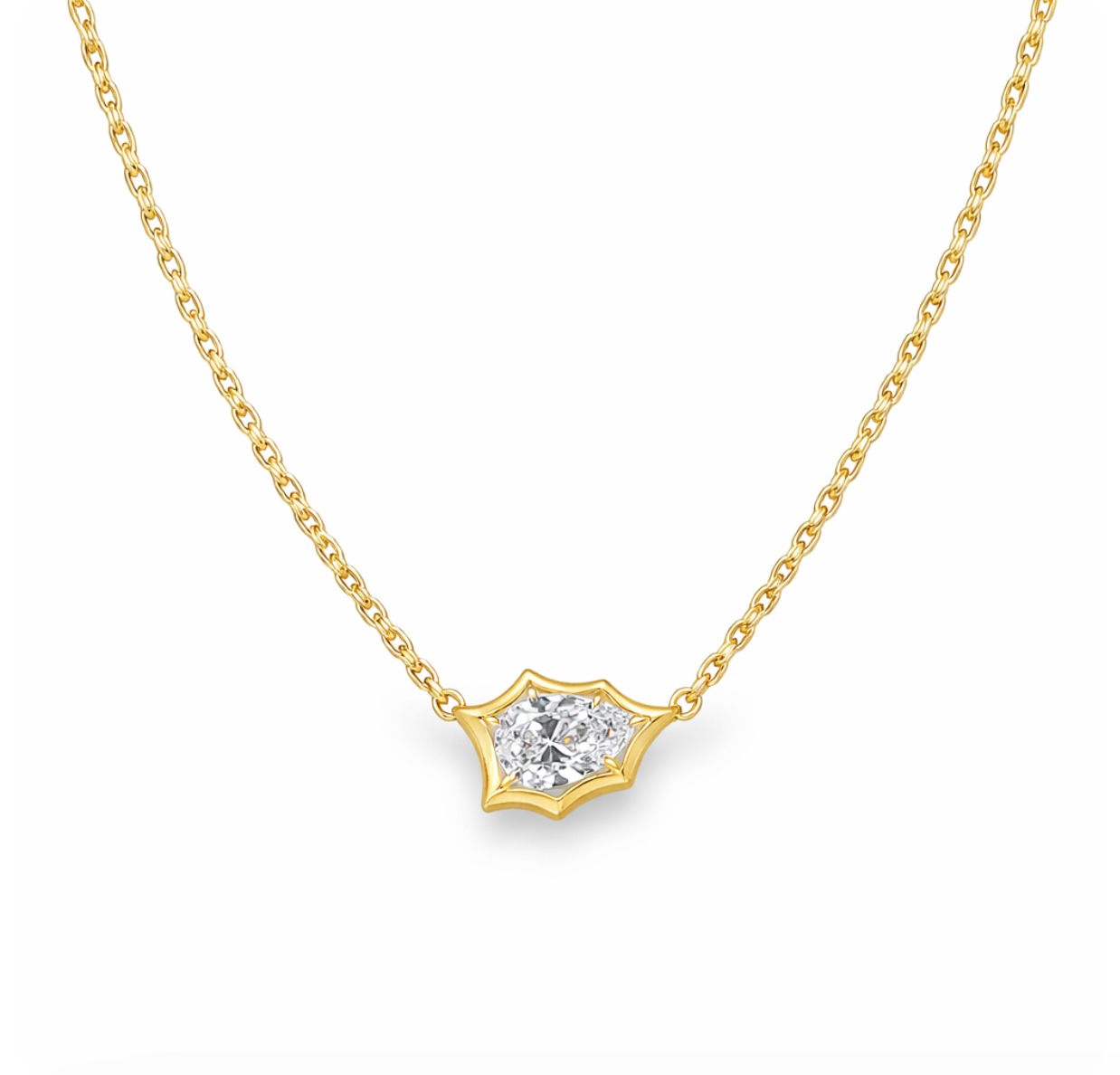 LAB PEAR SHAPED DIAMOND NECKLACE