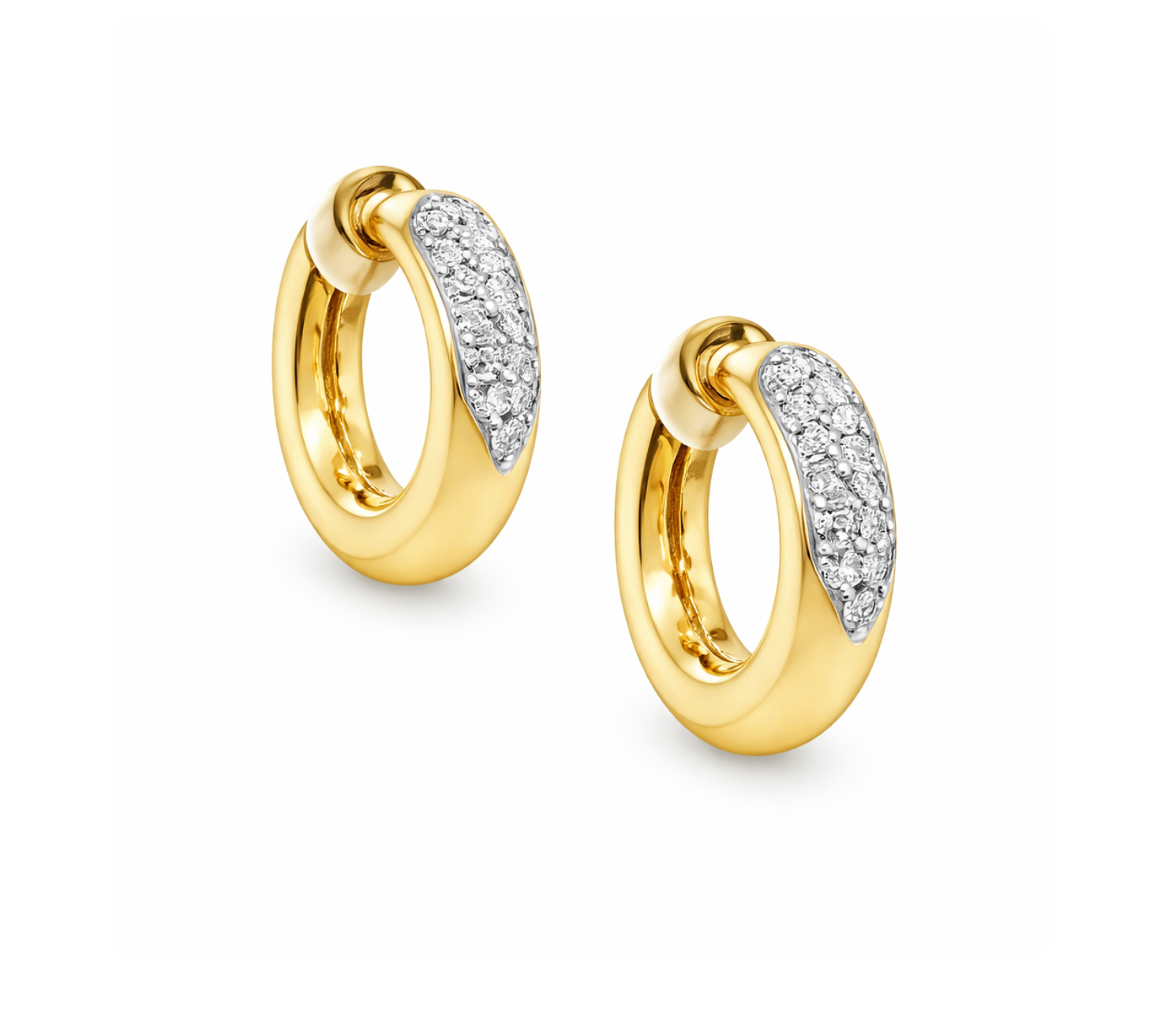 TWO-TONE HALF DIAMOND CLUSTER HUGGIES