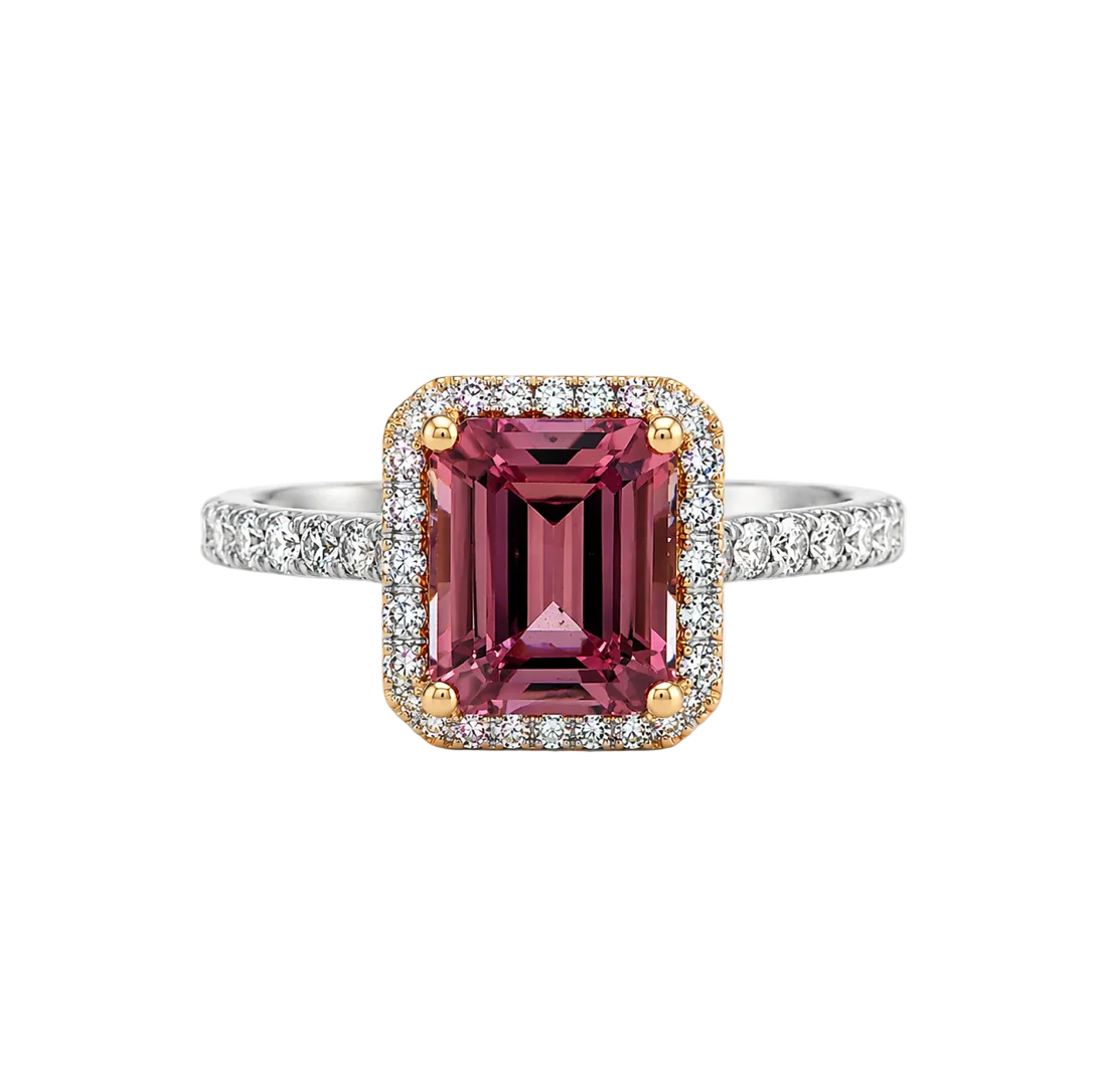 PINK TOURMALINE & DIAMOND RING