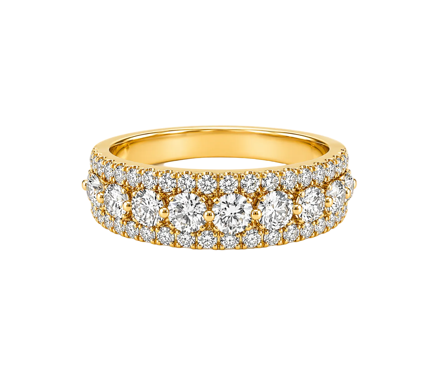 TRIPLE ROW DIAMOND RING