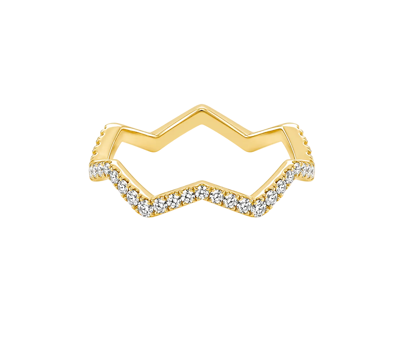 CHEVRON DIAMOND PAVÉ RING