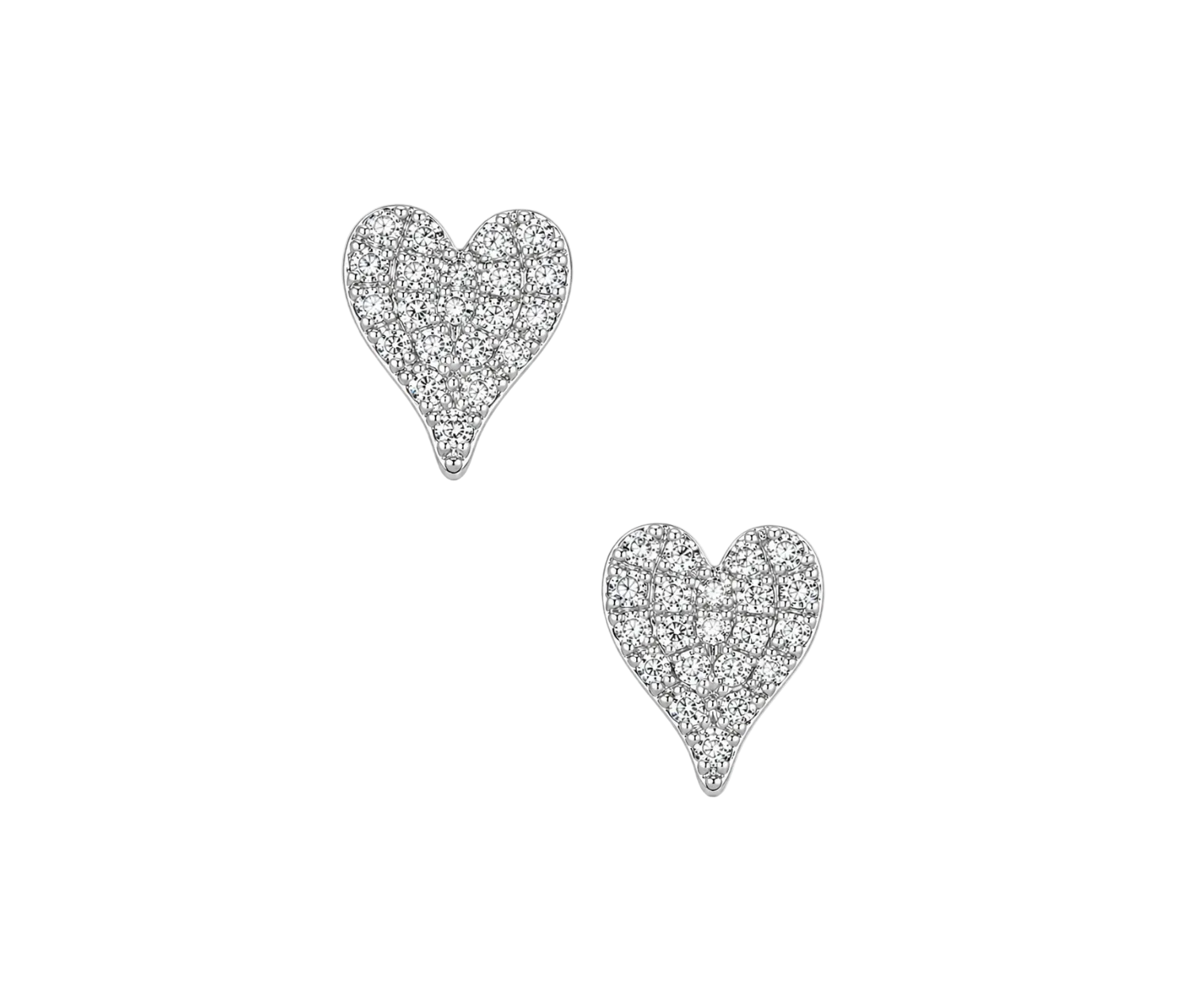 PINCHED DIAMOND HEART STUDS