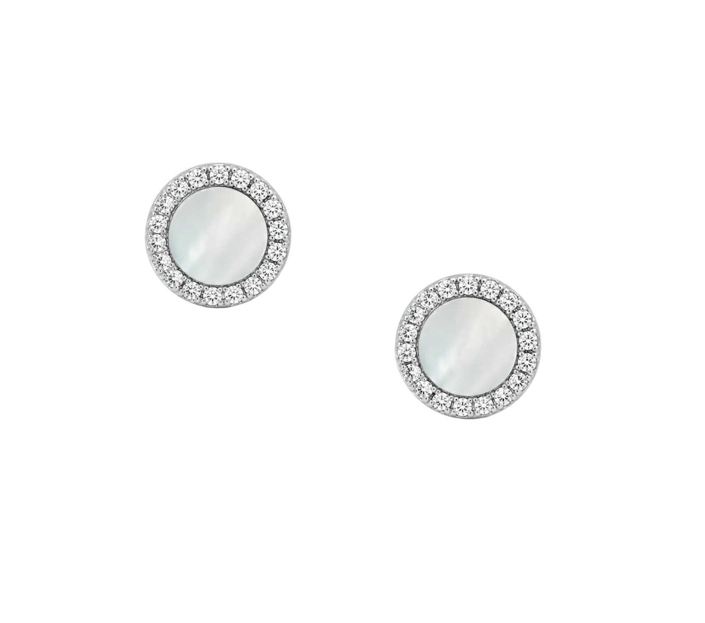 MOTHER OF PEARL WITH DIAMOND HALO STUDS