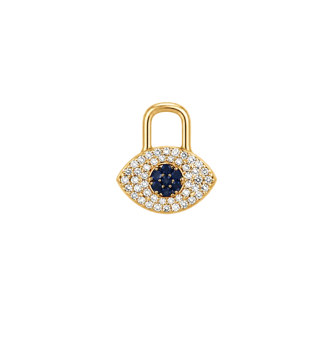 DIAMOND & BLUE SAPPHIRE EVIL EYE CHARM