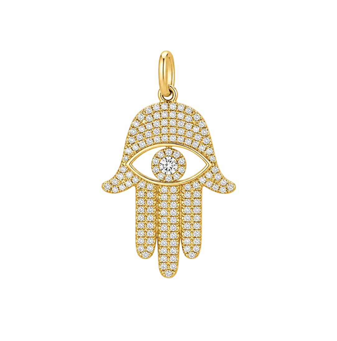 DIAMOND HAMSA CHARM