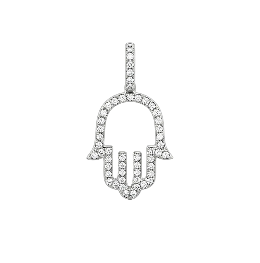 OPEN DIAMOND HAMSA CHARM