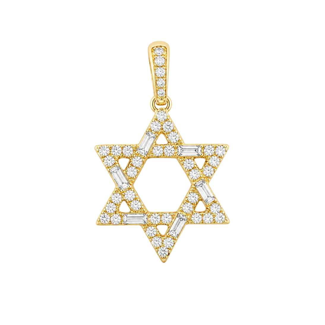 DIAMOND BAGUETTE & PAVÉ STAR OF DAVID CHARM
