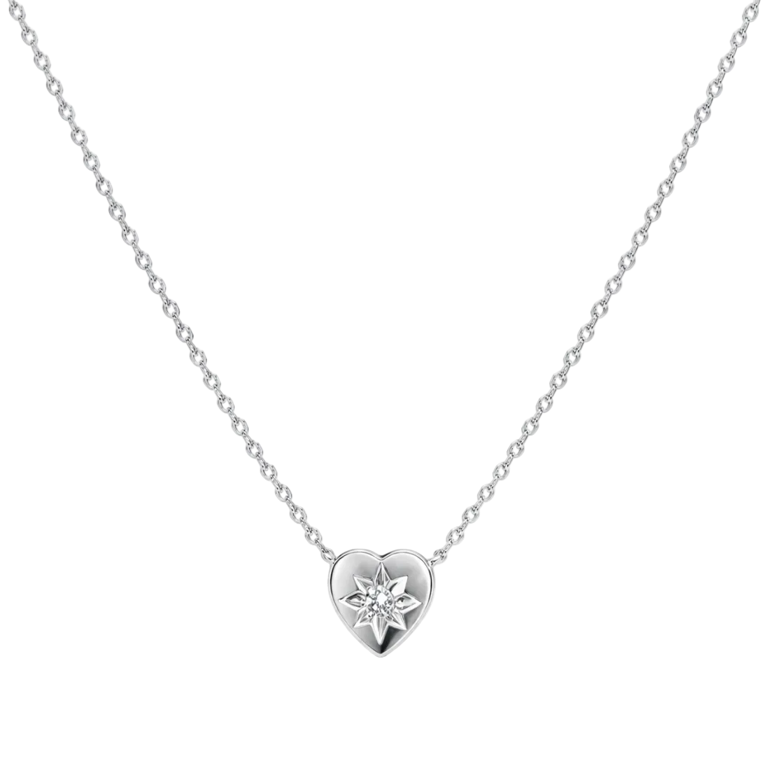 DIAMOND STARBURST HEART NECKLACE