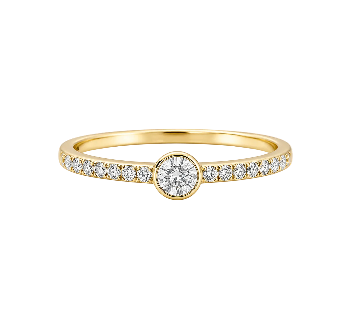 HALF PAVÉ BEZEL DIAMOND RING