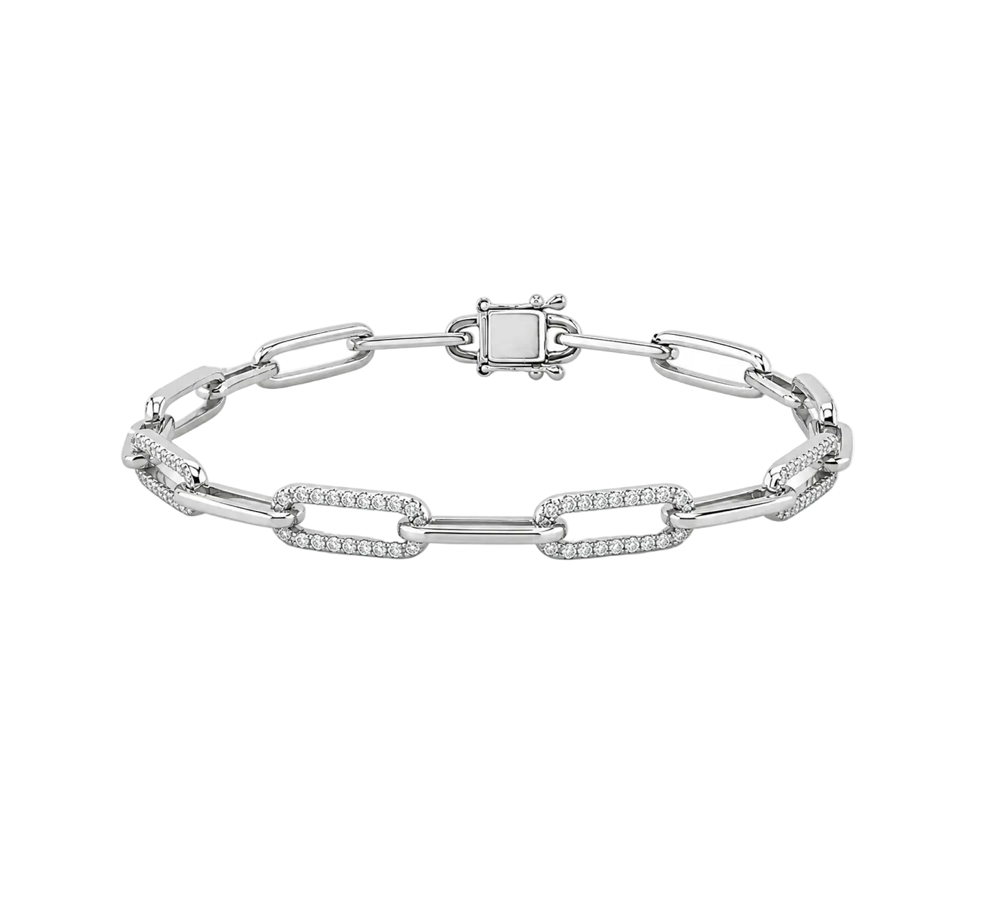 ALTERNATING DIAMOND OVAL LINK BRACELET
