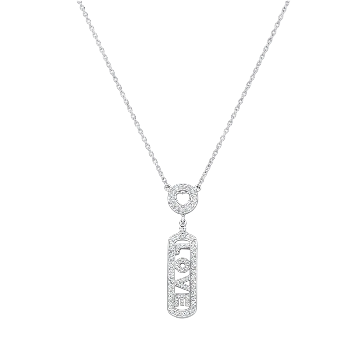 "LOVE" DIAMOND PENDANT NECKLACE