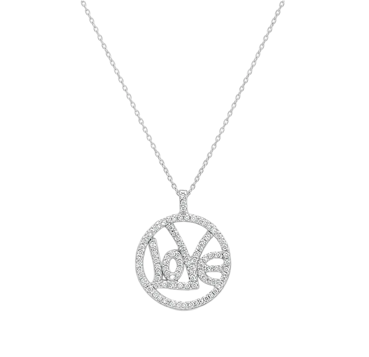 DIAMOND "LOVE" CHARM NECKLACE