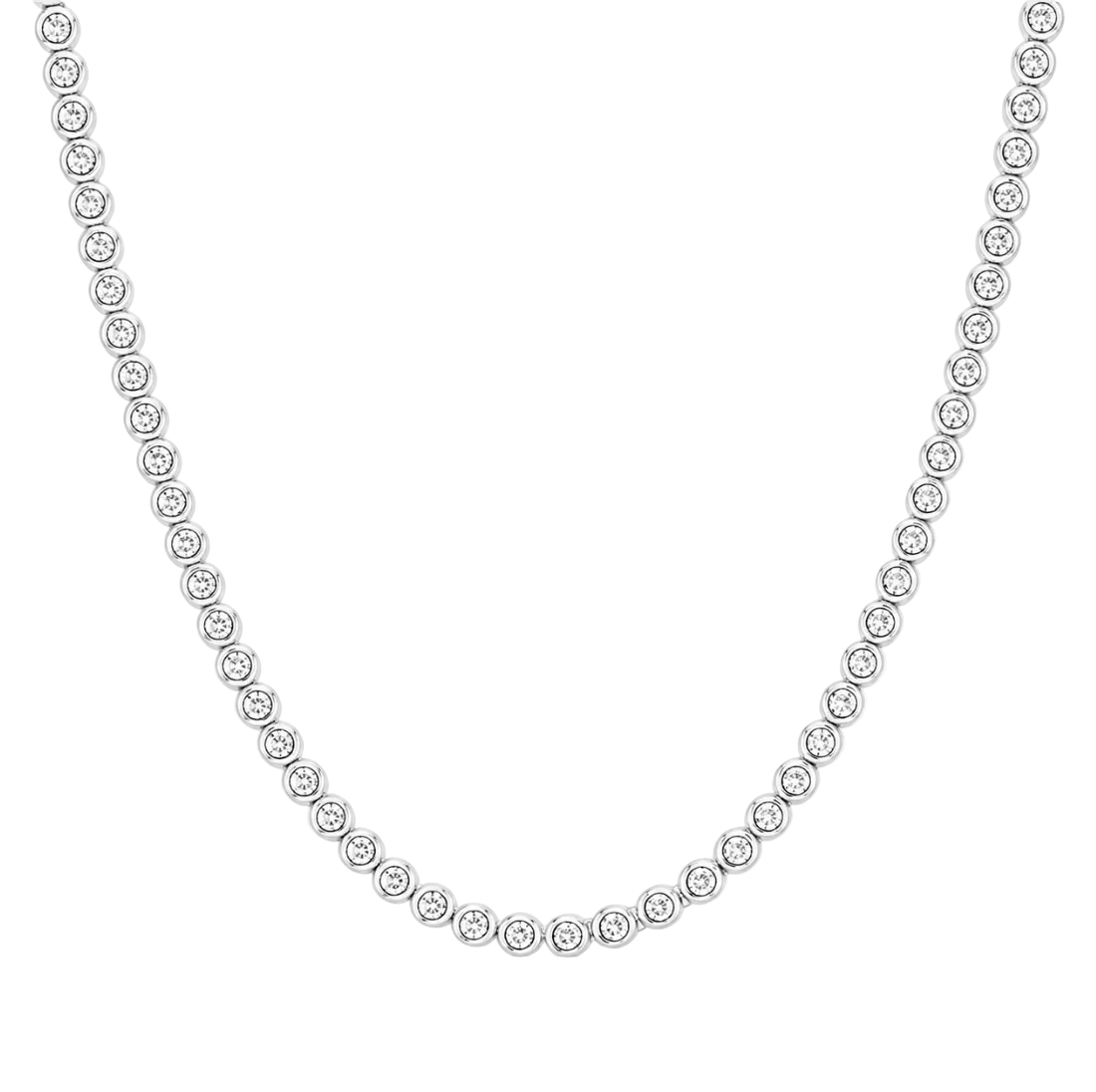 LAB BEZEL SET DIAMOND TENNIS NECKLACE