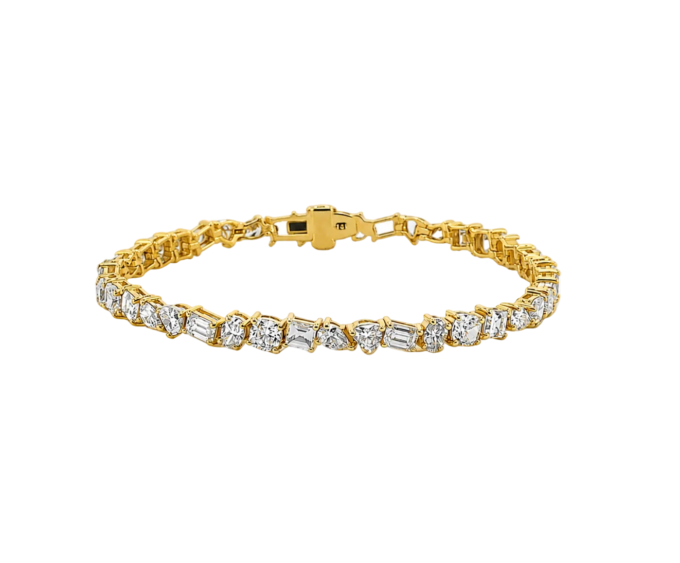 LAB MULTI SHAPED DIAMOND TENNIS BRACELET