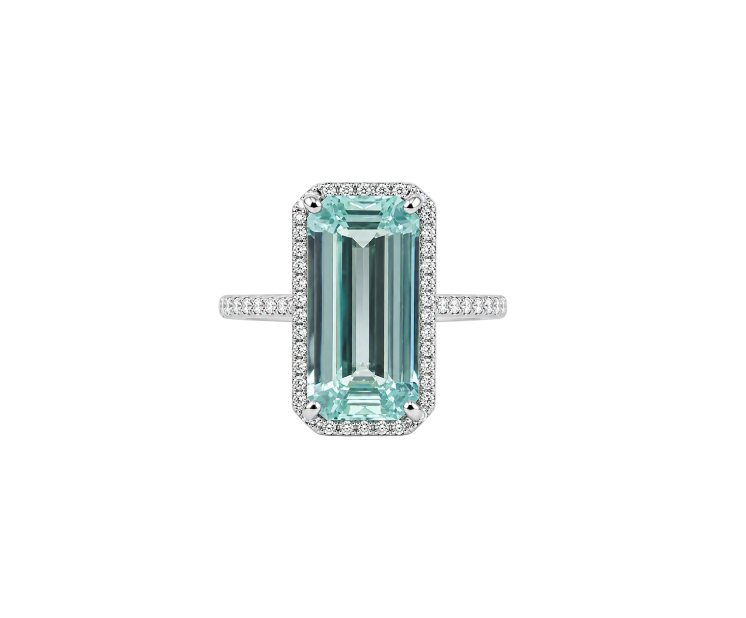 AQUAMARINE & DIAMOND RING