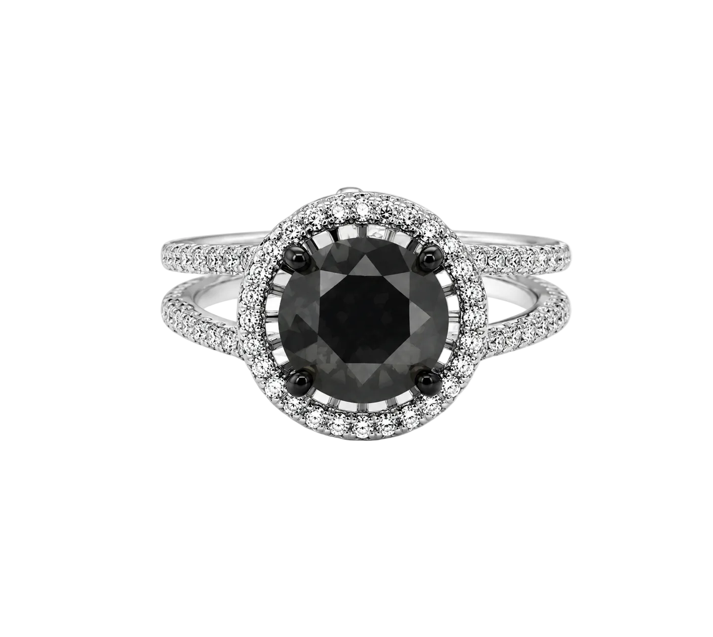 BLACK DIAMOND & HALO RING