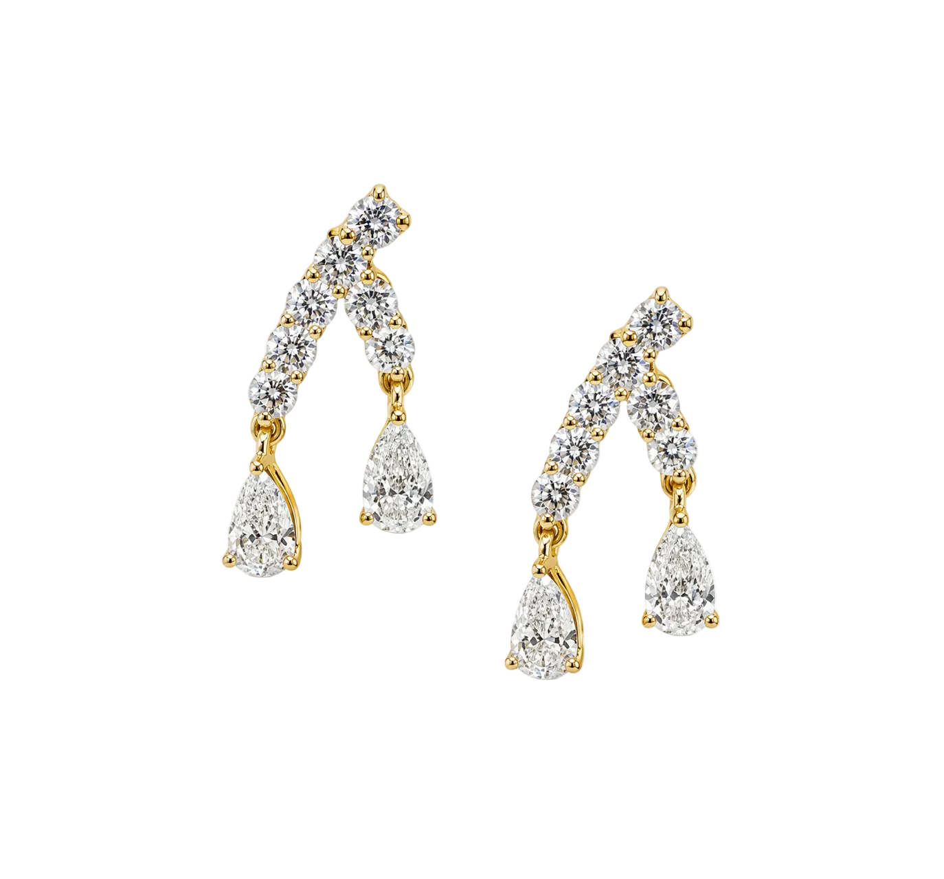 PAVÉ DIAMOND & PEAR SHPAED DANGLE EARRINGS