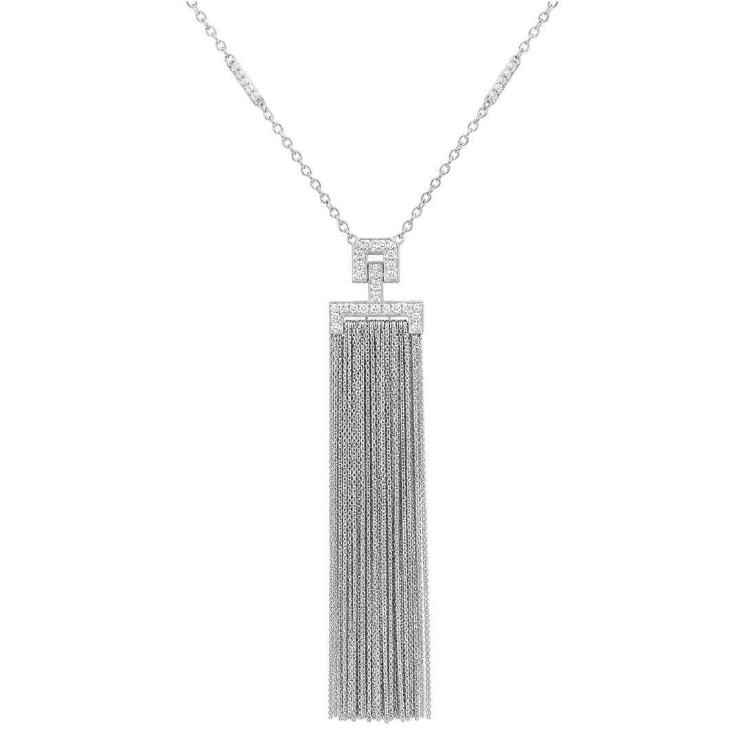 LONG FRINGE & DIAMOND NECKLACE