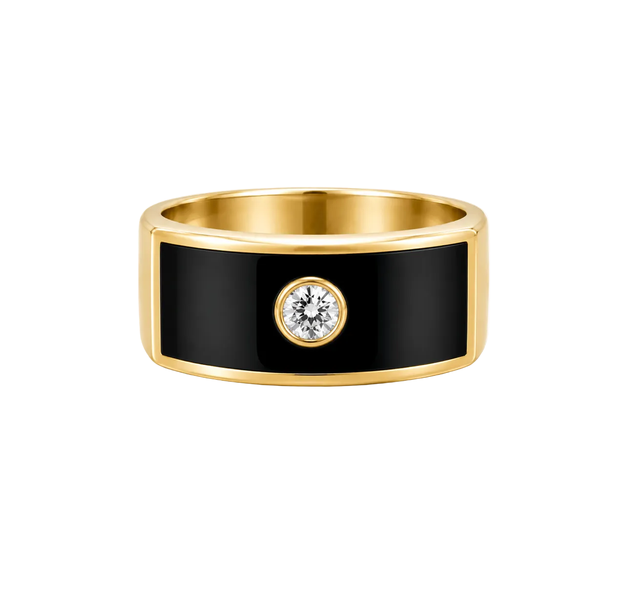 BALCK ONYX DIAMOND PINKY RING