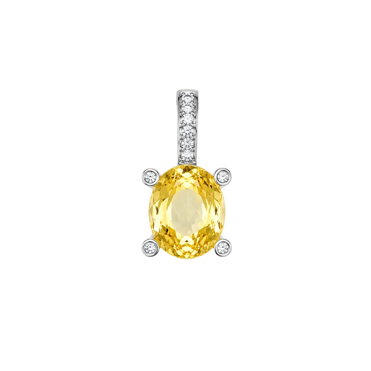 YELLOW SAPPHIRE & DIAMOND PENDANT