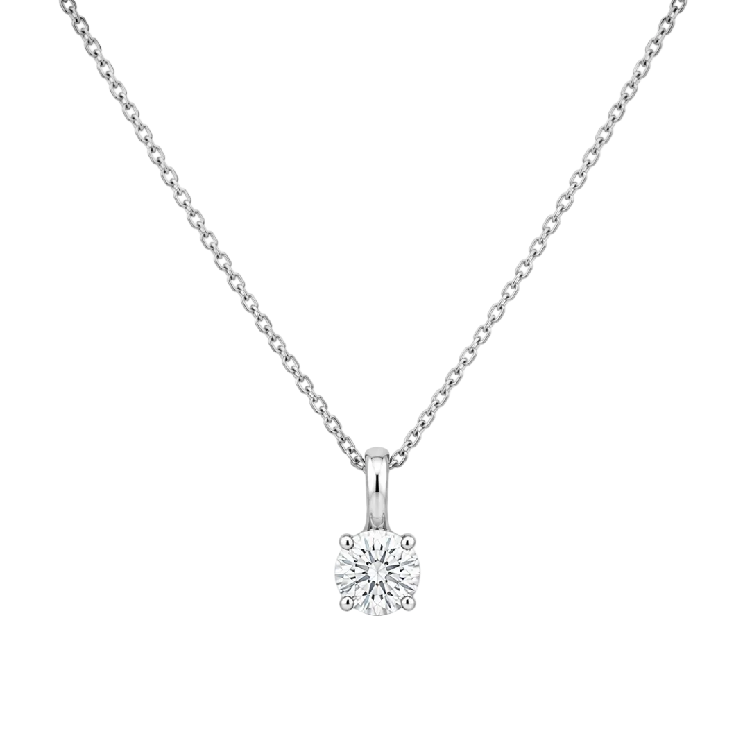 DIAMOND SOLITAIRE CHARM ON CHAIN