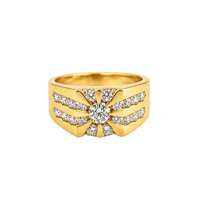 DIAMOND STARBURST STATEMENT RING