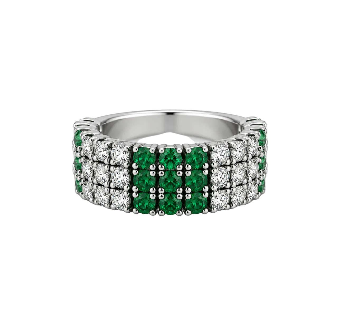 GARNET & DIAMOND MULTI ROW RING