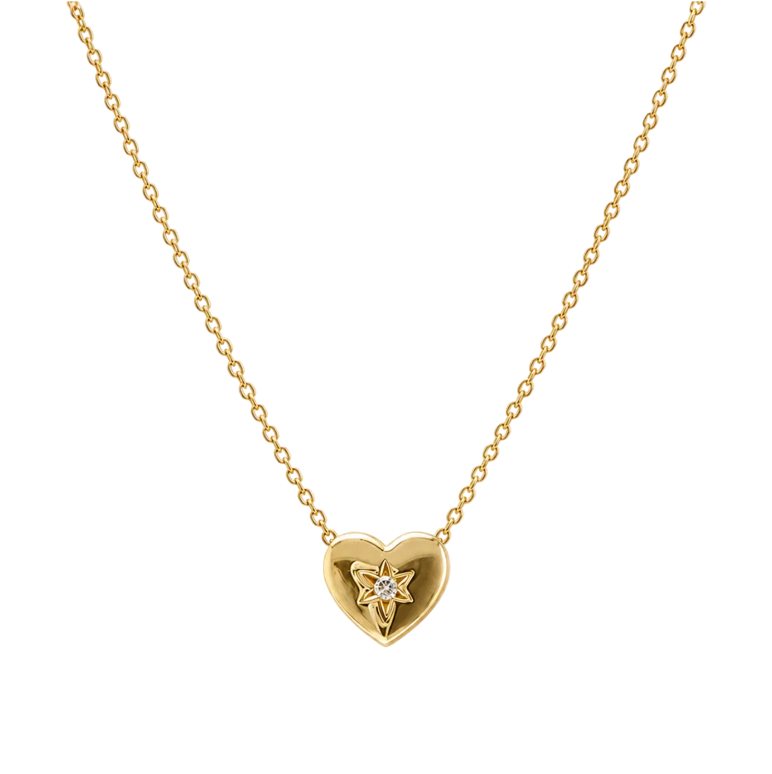 DIAMOND STARBURST HEART PENDANT