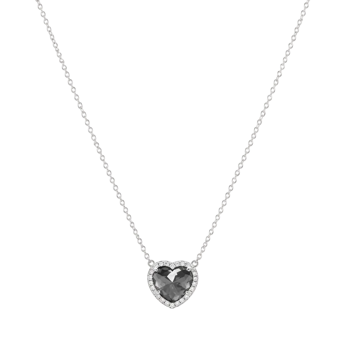 BLACK DIAMOND HEART NECKLACE