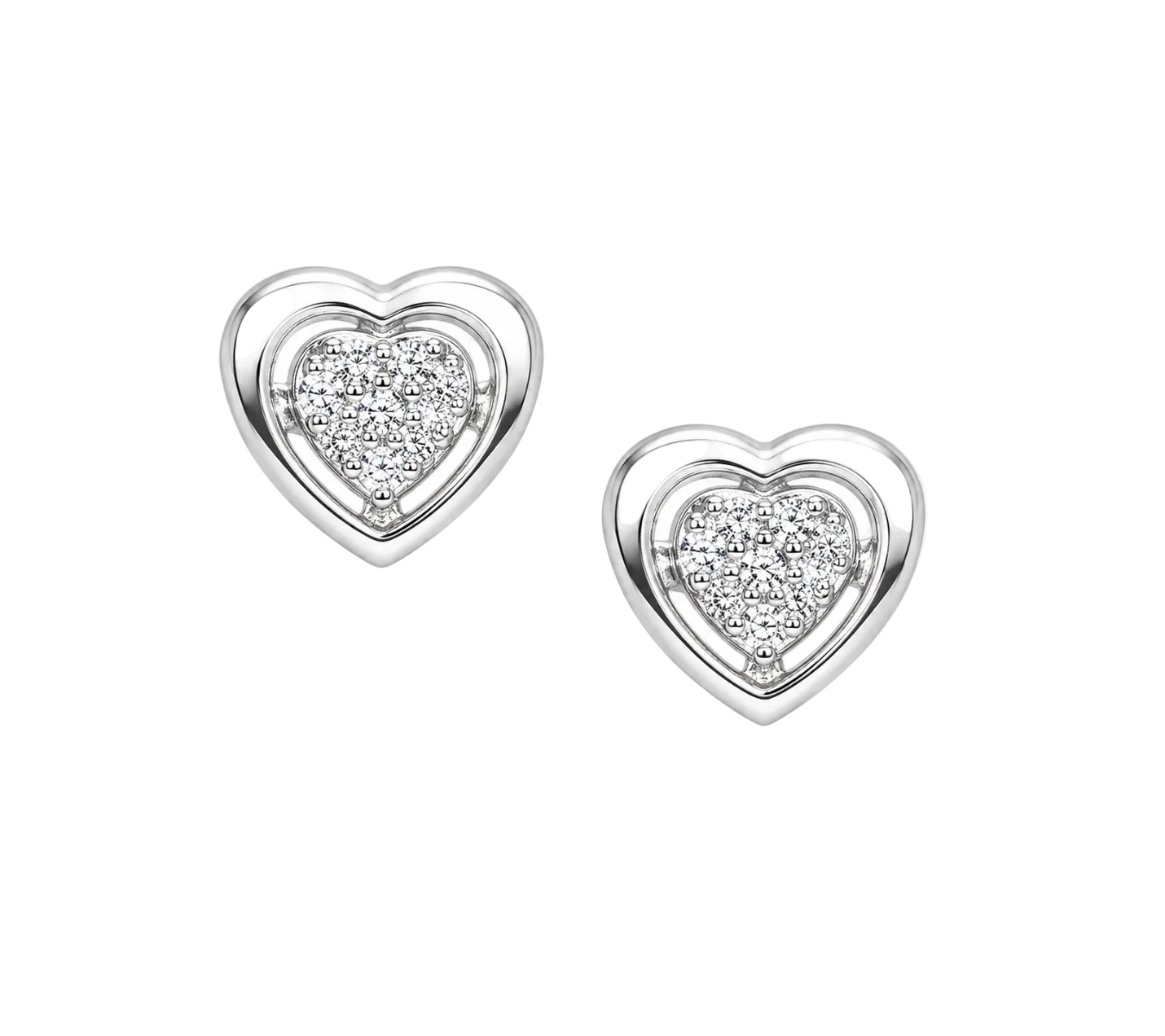 DIAMOND HEART STUDS