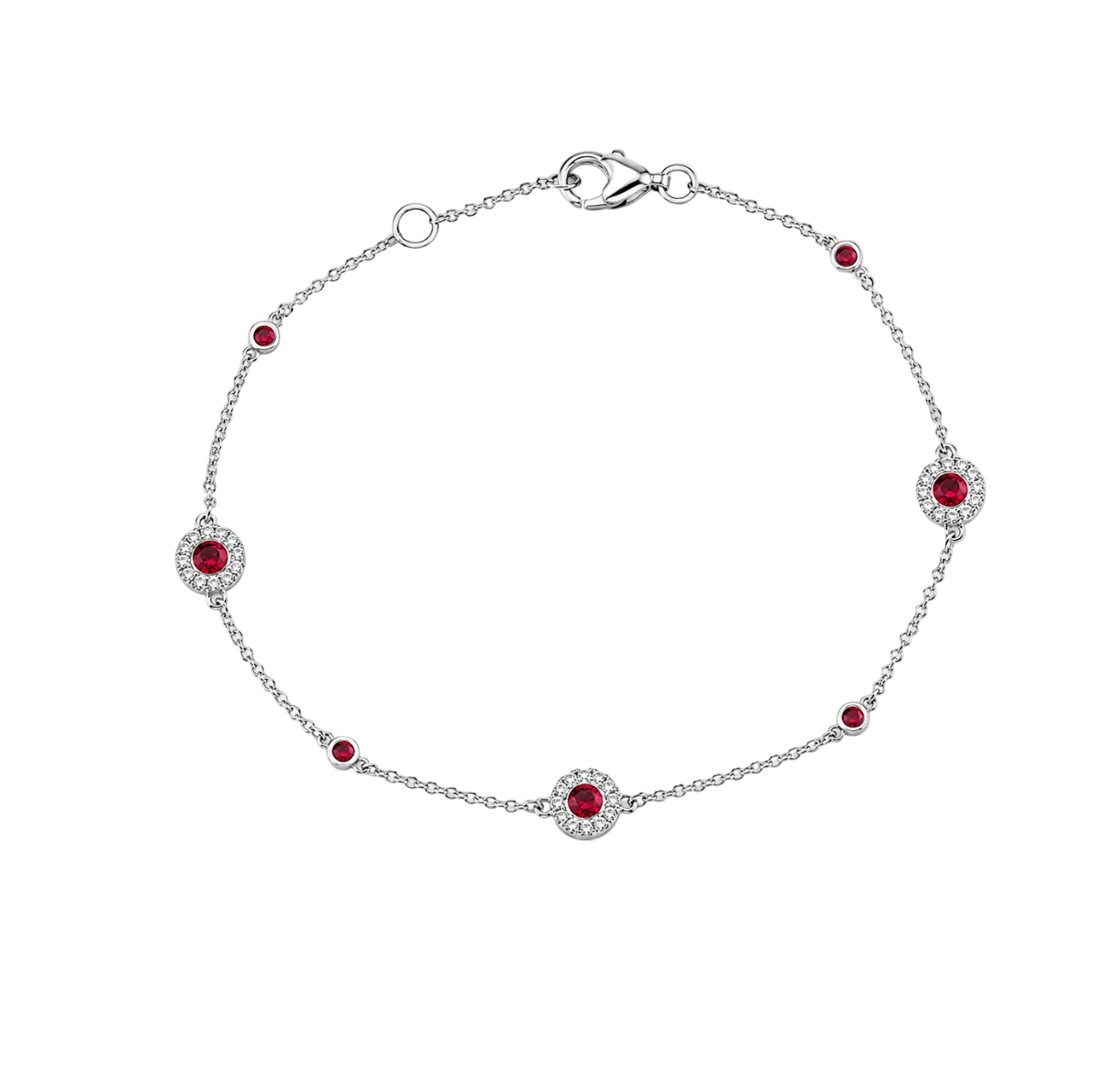 RUBY & DIAMOND STATION BARCELET