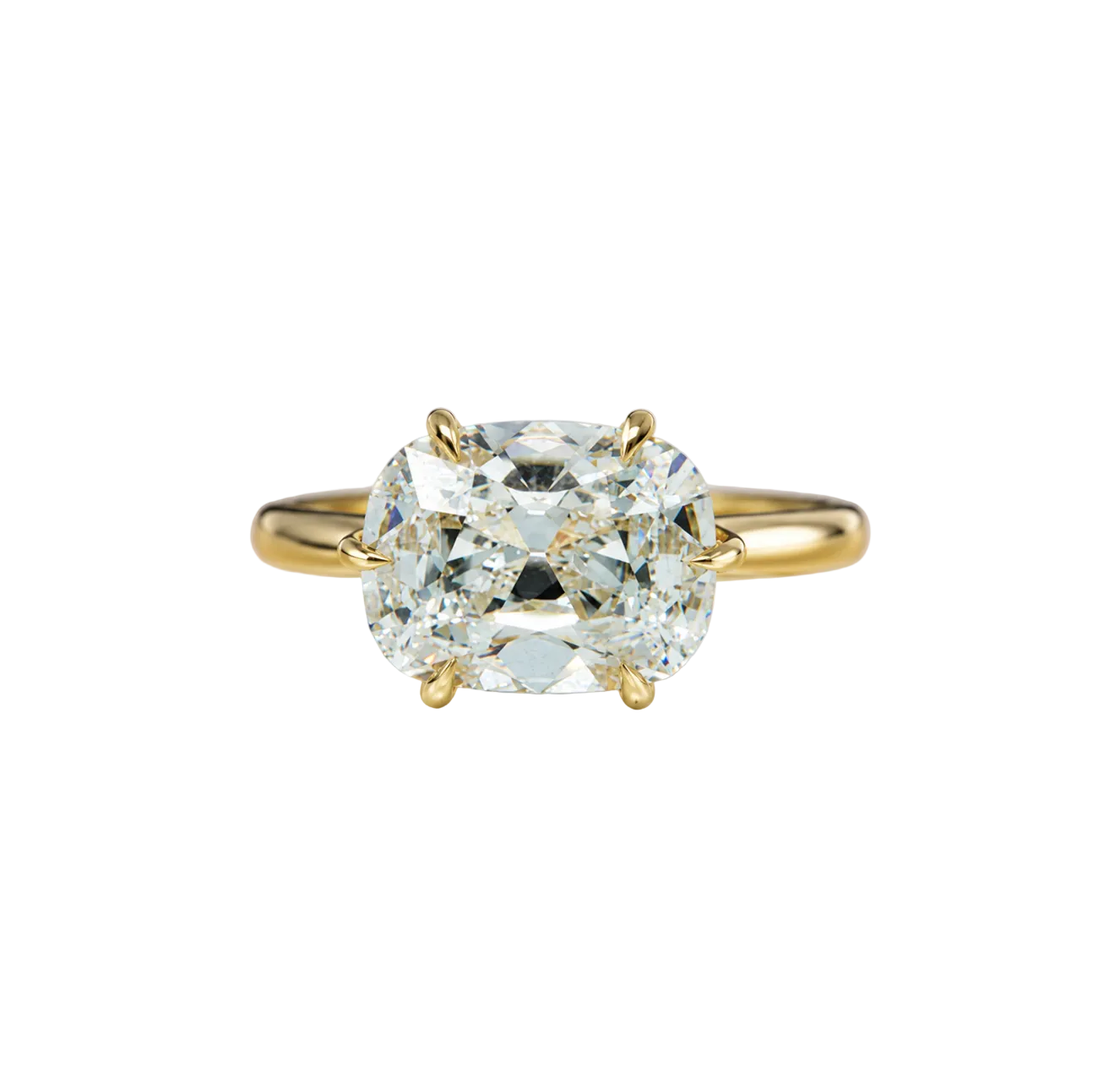 ELONGATED LAB DIAMOND CUSHION ENGAGMENT RING