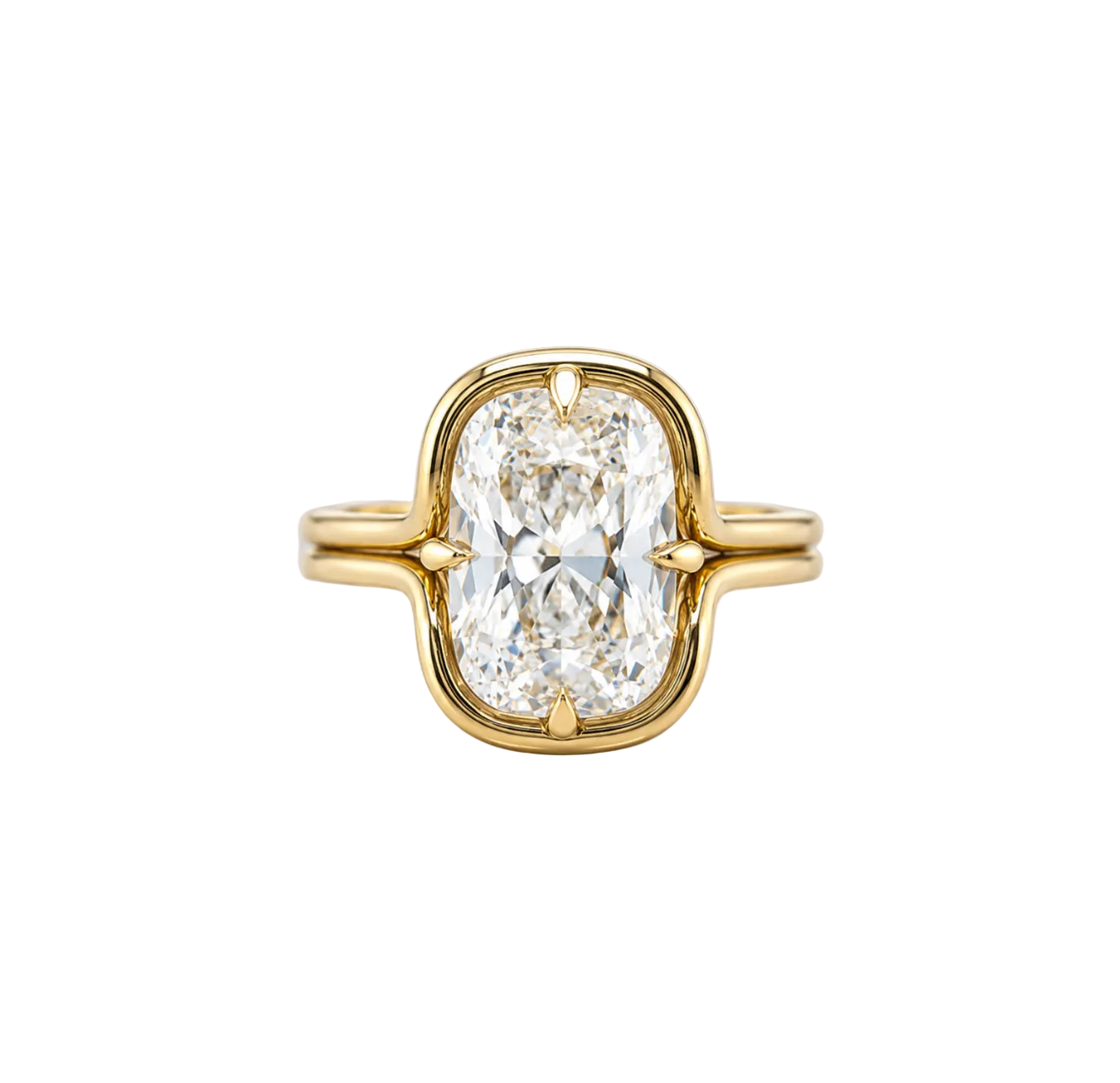 ELONGATED LAB DIAMOND CUSHION ENGAGMENT RING