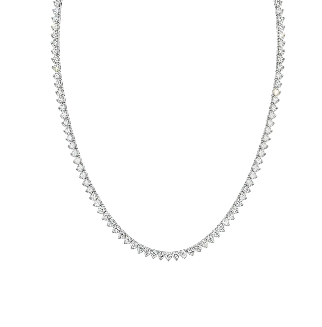 3 CLAW DIAMOND TENNIS NECKLACE
